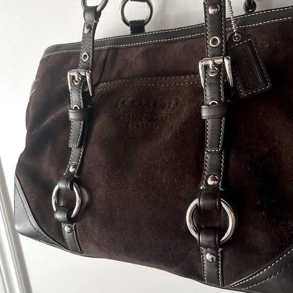 Coach East Gallery shoulder bag in suede leather, brown, Y2K, boho - Picture 4 of 17